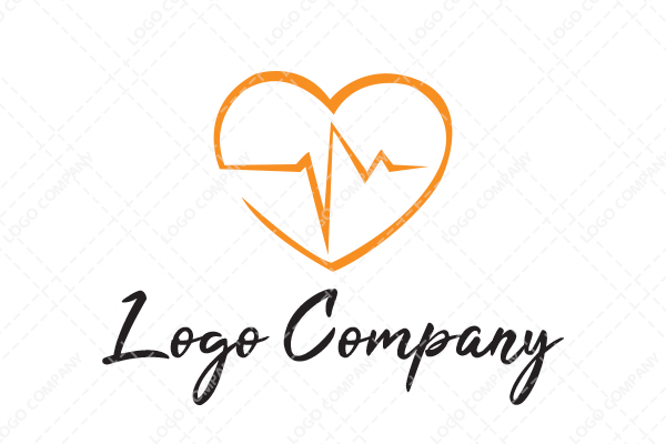 Abstract of a Heart with a Vital Sign Logo